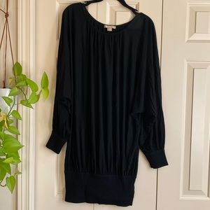 Michael Kors black viscose knit dolman sleeve blouson dress 6